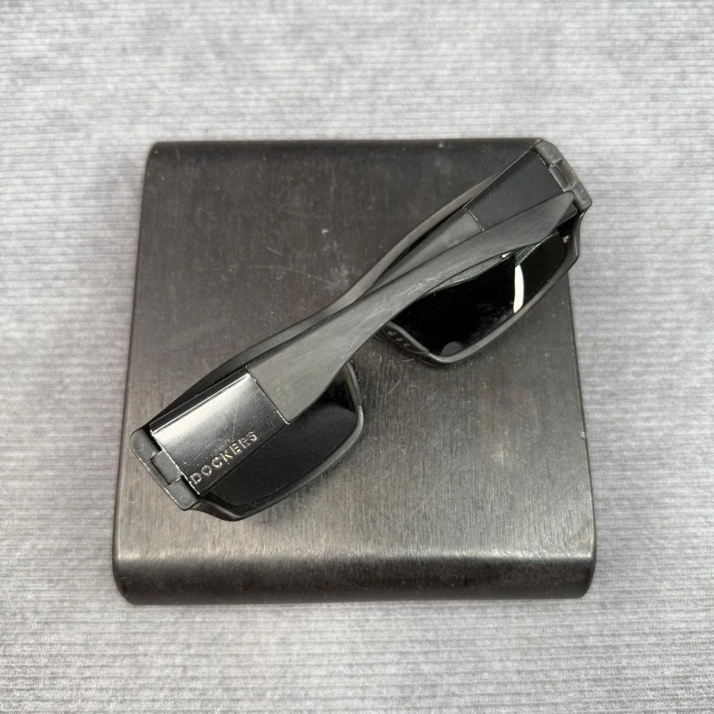 Dockers Mens Wrap Sunglasses Matte Black Sport Rectangular KHL Y2k